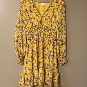 Max Studio yellow floral dress size M